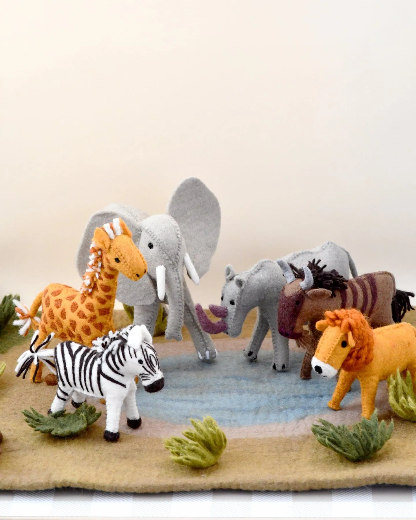 Felt Safari Animal Toys (Set of 6)