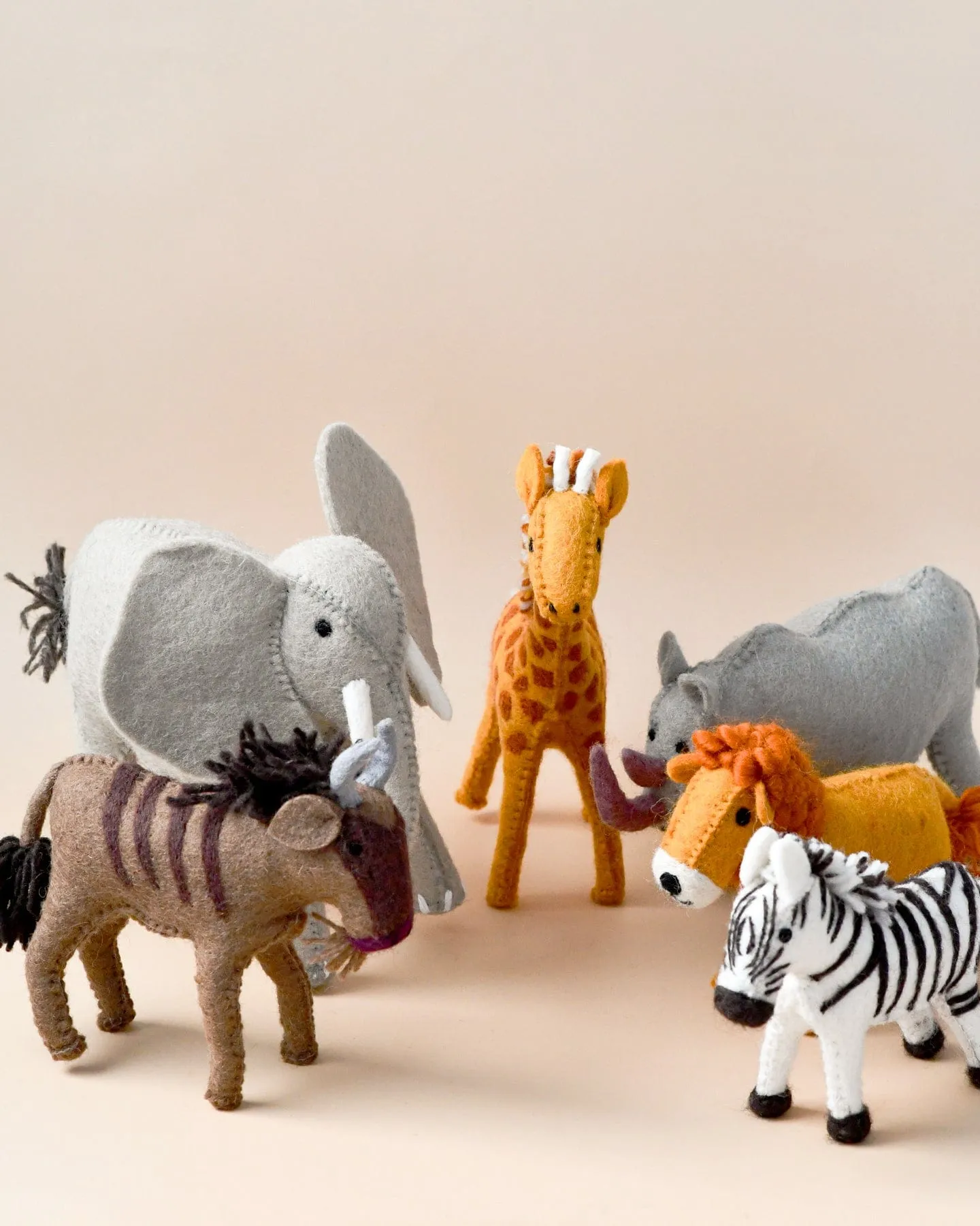 Felt Safari Animal Toys (Set of 6)