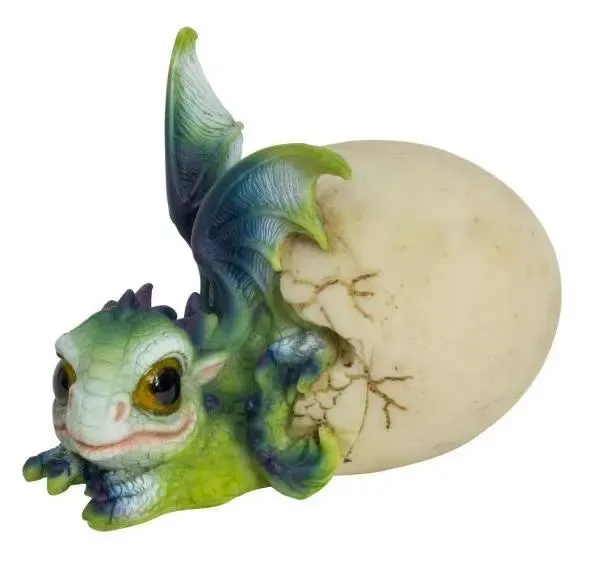 Home Decor -Ceramic Statut -Baby Dragon -Smiling Hatching Baby