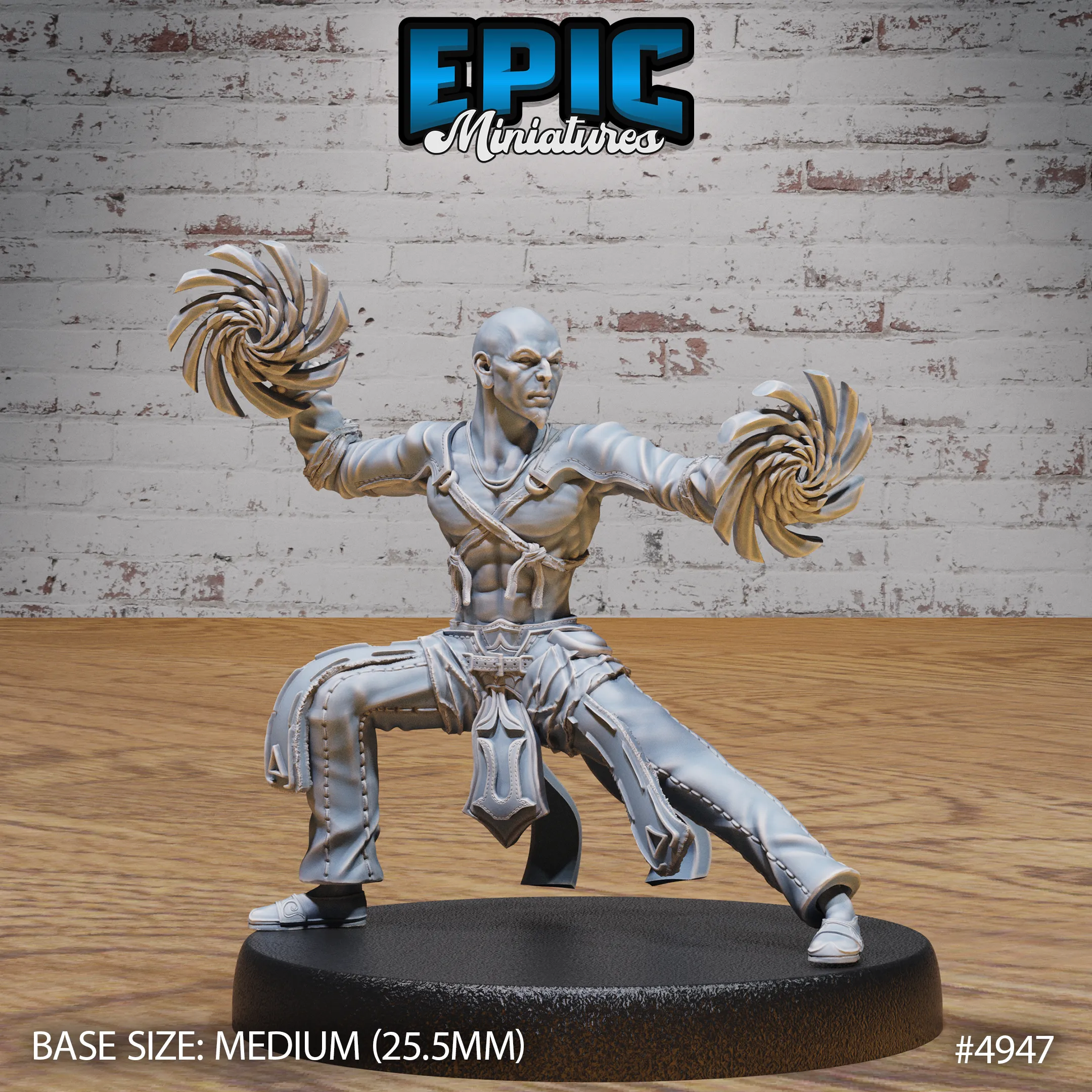 Monk Adventurer Male #4946-#4948 | Epic Miniatures | D&D Tabletop Miniature | Agile Warrior of Peace and Strength