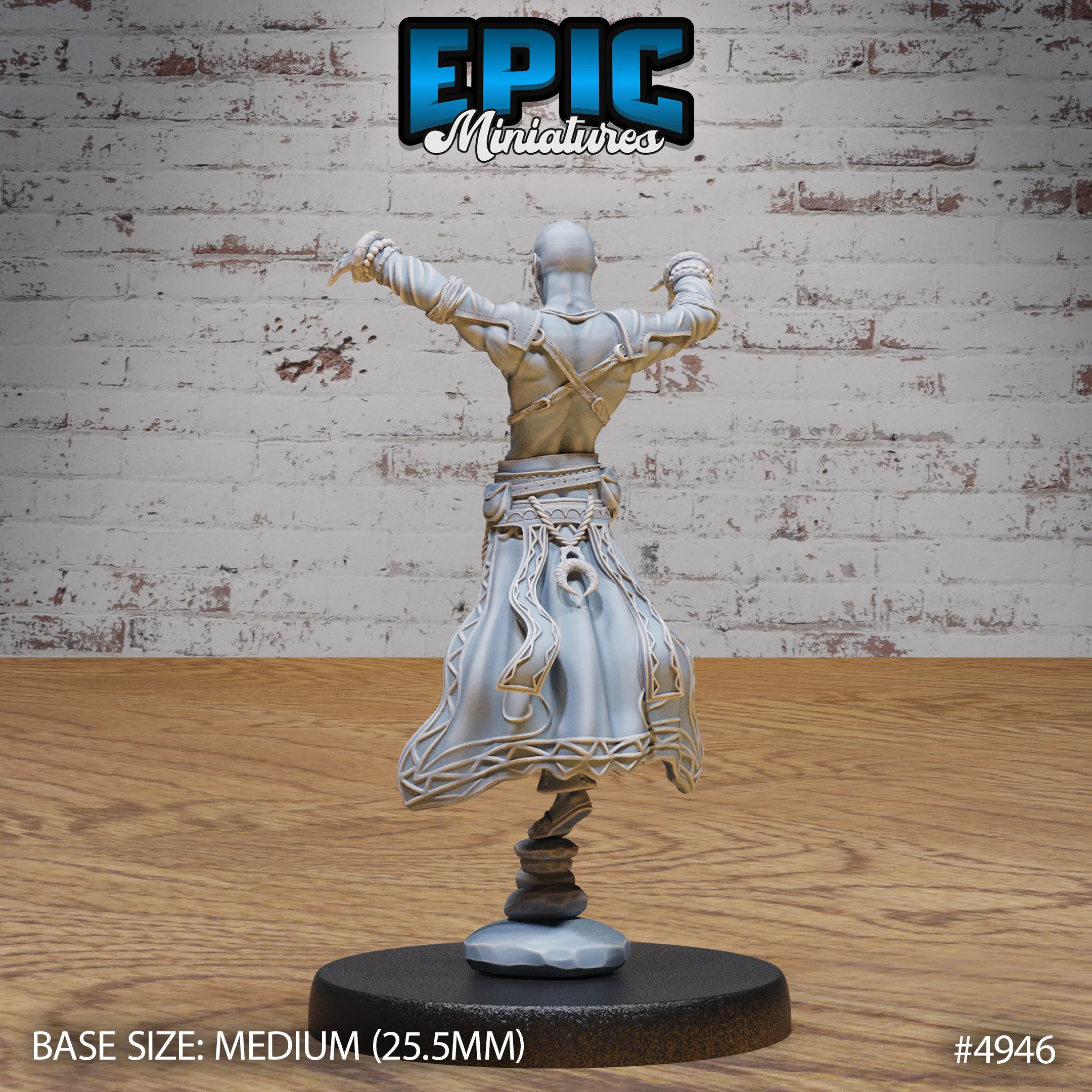 Monk Adventurer Male #4946-#4948 | Epic Miniatures | D&D Tabletop Miniature | Agile Warrior of Peace and Strength