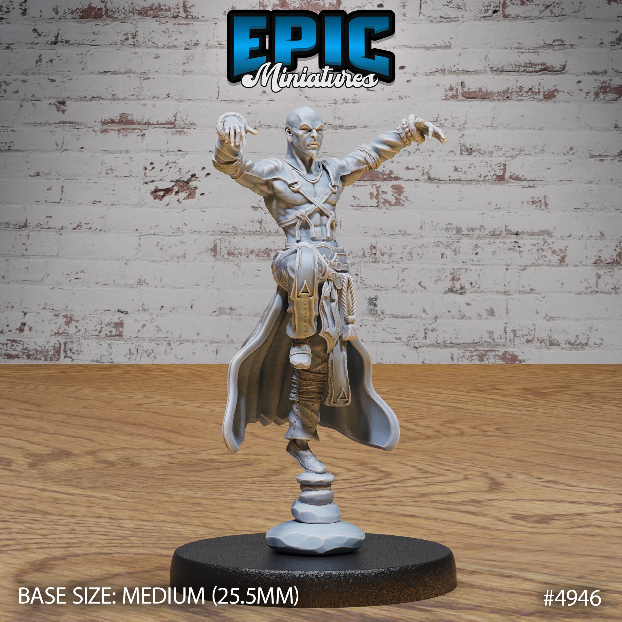 Monk Adventurer Male #4946-#4948 | Epic Miniatures | D&D Tabletop Miniature | Agile Warrior of Peace and Strength